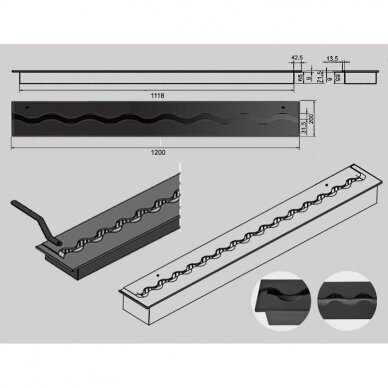 KAMI FALA 1200x200 bioethanol fireplace insert 1