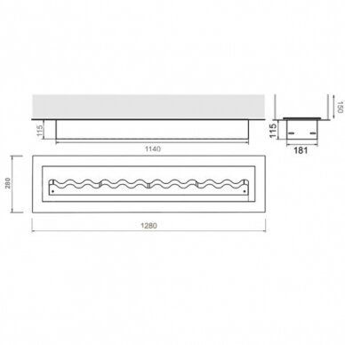 KAMI FALA 1200x200 GLASS bioethanol fireplace insert 1