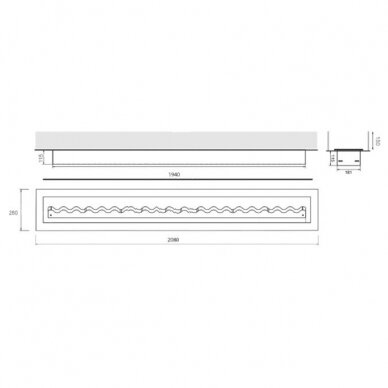 KAMI FALA 2000x200 GLASS bioethanol fireplace insert 1