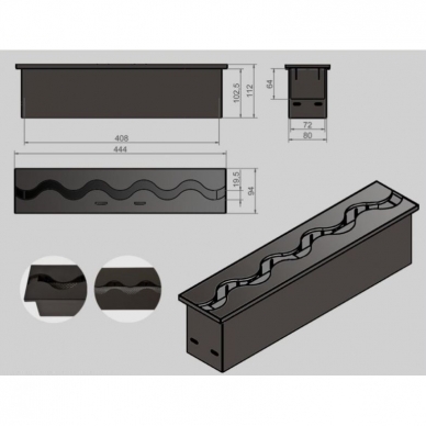 KAMI FALA 450x95 bioethanol fireplace insert 2