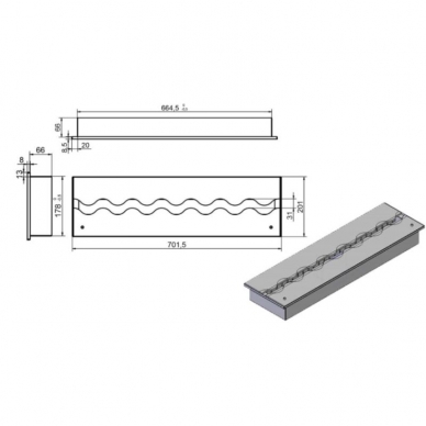 KAMI FALA 700x200 bioethanol fireplace insert 1