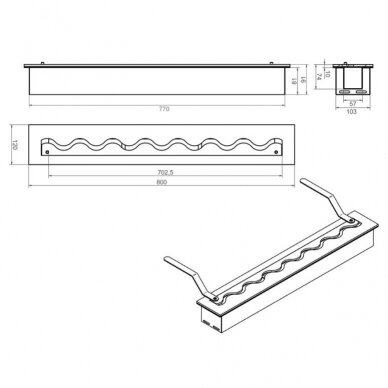 KAMI FALA 800x120 bioethanol fireplace insert 2