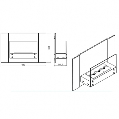 KAMI FUEGO bioethanol fireplace wall-mounted 1