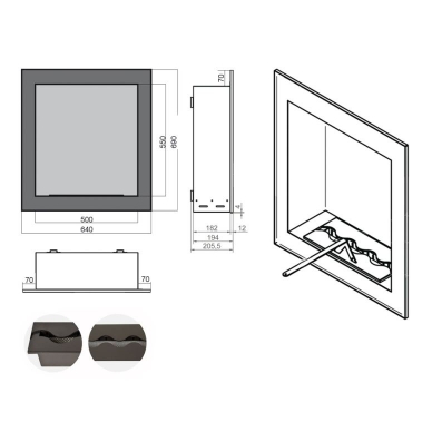 KAMI HIERRO bioethanol fireplace wall-mounted-insert 2