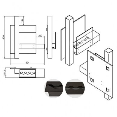 KAMI KAVACHI bioethanol fireplace wall-mounted 2