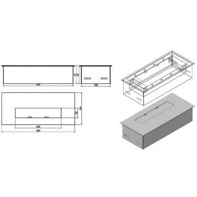 KAMI LINIA 350x154 bioethanol fireplace insert 1