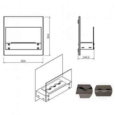 KAMI MARAPI PLUS bioethanol fireplace wall-mounted 1