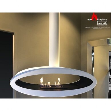 KAMI MERU TOP WHITE ceiling mounted bioethanol fireplace 1