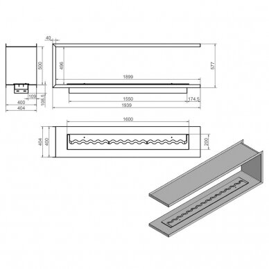 KAMI NEGRO 1939x577x404 bioethanol built-in fireplace