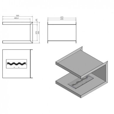 KAMI NEGRO 500x350x473 bioethanol built-in fireplace