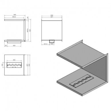 KAMI NEGRO 640x683x630 bioethanol built-in fireplace