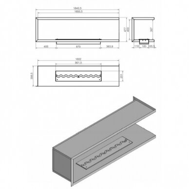 KAMI NILA 1600x400x399 L биокамин встраиваемый 1