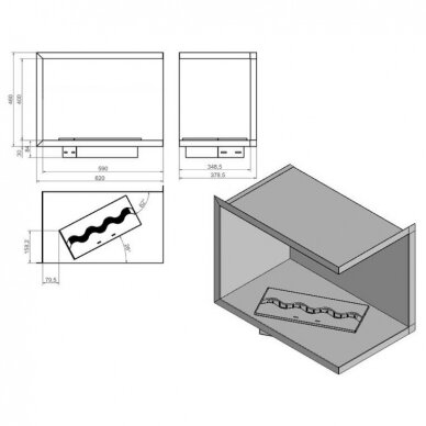 KAMI NILA 620X460X379 R bioethanol built-in fireplace 1