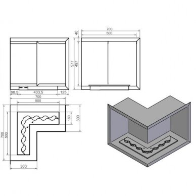 KAMI NILA 700x700x500 биокамин встраиваемый 1