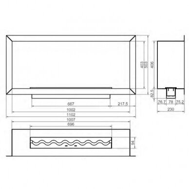 KAMI PELE 1100x400x230 биокамин встраиваемый 1