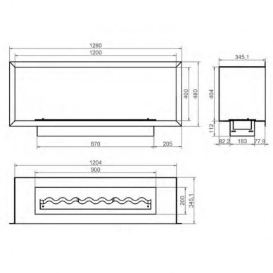 KAMI PELE 1200x400x345 биокамин встраиваемый 1