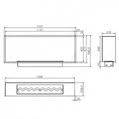 KAMI PELE 1200x437x230 биокамин встраиваемый 1