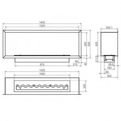 KAMI PELE 1320x420x300 biokamin sisseehitatav 1