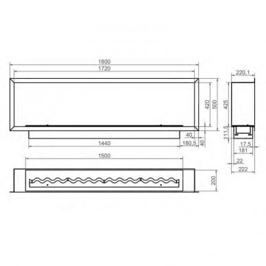 KAMI PELE 1720x420x222 биокамин встраиваемый 1