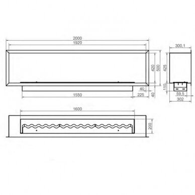 KAMI PELE 1920x420x300 биокамин встраиваемый 1