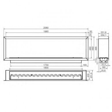 KAMI PELE 1980x480x251 bioethanol built-in fireplace 1