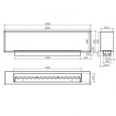 KAMI PELE 2000x450x300 biokamin sisseehitatav 1