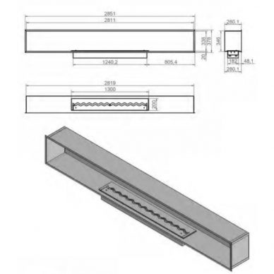 KAMI PELE 2851x378 bioethanol built-in fireplace 1