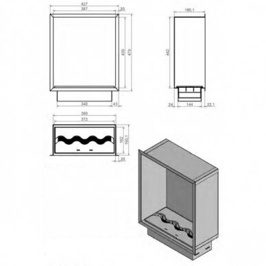 KAMI PELE 427x479 bioethanol built-in fireplace