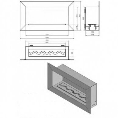 KAMI PELE 650x350 bioethanol built-in fireplace