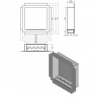 KAMI PELE 745x745 bioethanol built-in fireplace