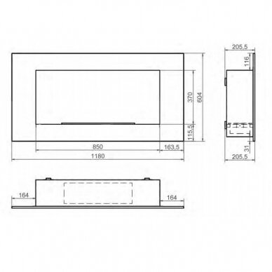 KAMI PELE 850x370x205 P500 biožidinys įmontuojamas 1