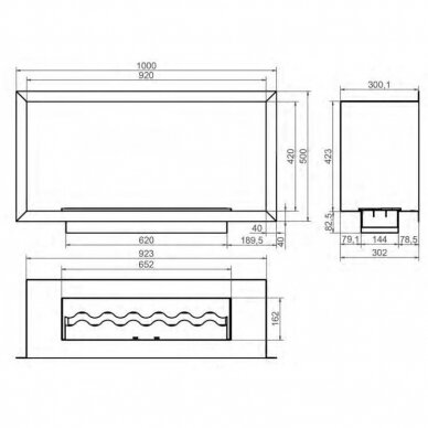 KAMI PELE 920x420x300 биокамин встраиваемый 1