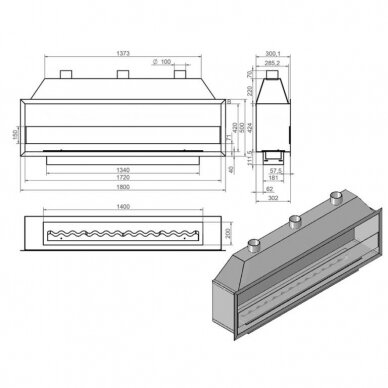 KAMI PELE SPIRO 1720x420x300 biokamin sisseehitatav 1