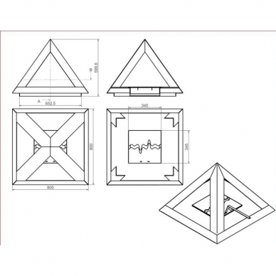 KAMI TIATIA 800 free standing biofireplace 1