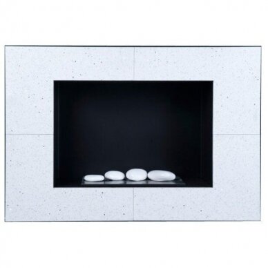 KAMI VESUVIUS QUARTZ WHITE bioethanol fireplace wall-mounted-insert