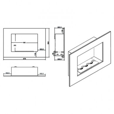 KAMI VESUVIUS QUARTZ WHITE bioethanol fireplace wall-mounted-insert 1