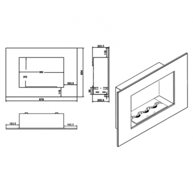 KAMI VESUVIUS bioethanol fireplace wall-mounted-insert 1