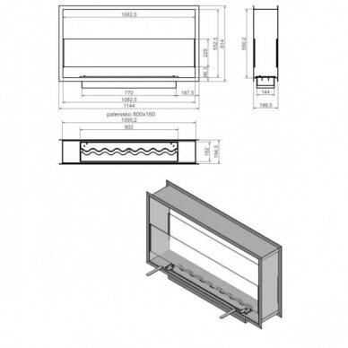 KAMI VILLARICA 1144x614x200 bioethanol built-in fireplace 1