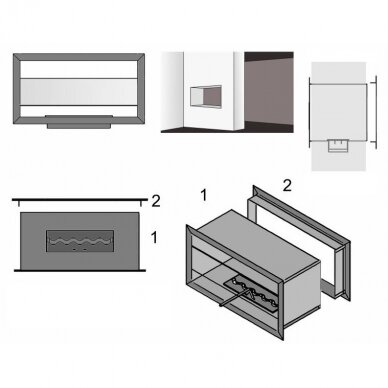 KAMI VILLARICA 600x1500x350 bioethanol built-in fireplace 1