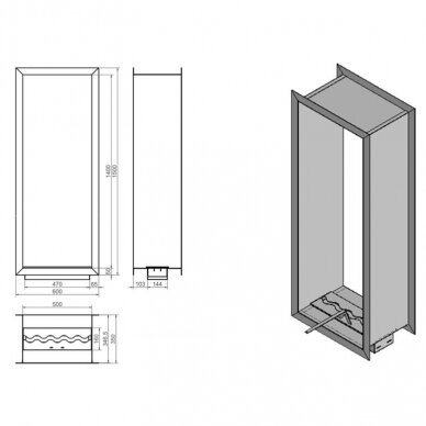 KAMI VILLARICA 600x1500x350 биокамин встраиваемый 2