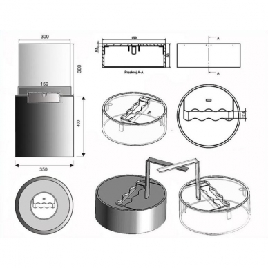 KAMI WRANGELL 700 free standing biofireplace 1