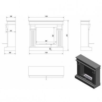 KRATKI AUGUST BLACK free standing bioethanol fireplace 6