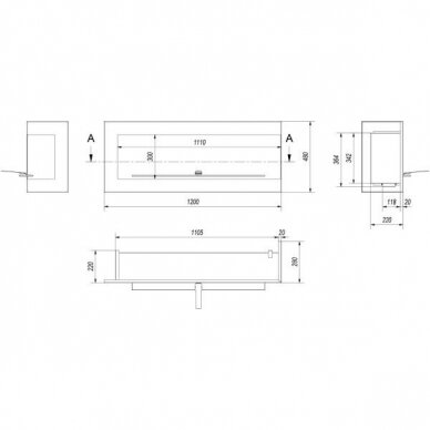 KRATKI DELTA 1200 P biokamin sisseehitatav 3