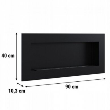 KRATKI DELTA 2 SLIM BLACK biokamin seinale-sisseehitatav 4