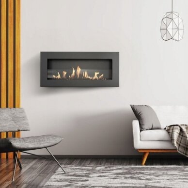 KRATKI DELTA 2 SLIM GLASS bioethanol fireplace wall-mounted-insert 1