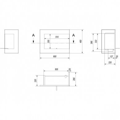 KRATKI DELTA 600 P bioethanol built-in fireplace 4