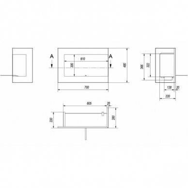 KRATKI DELTA 700 P biokamin sisseehitatav 4