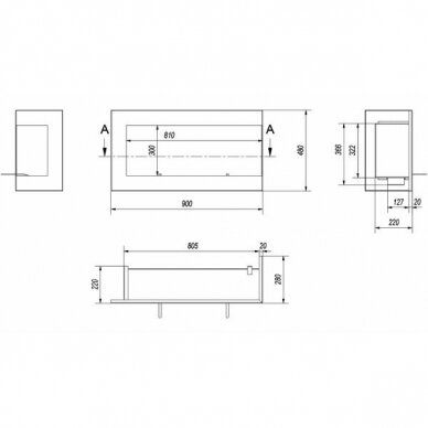 KRATKI DELTA 900 P biokamin sisseehitatav 4