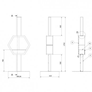 KRATKI ECHO HEX 70 free standing biofireplace 4