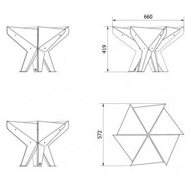 KRATKI HEX metalinė laužavietė 4